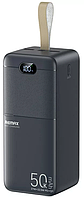Портативний акумулятор Remax RPP-117 50000mAh з PD+QC, дисплеєм і ручкою, чорний