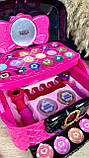 Набір косметики дитячий у кейсі, тіні, лаки, пензлики, прикраси J 8047, фото 3