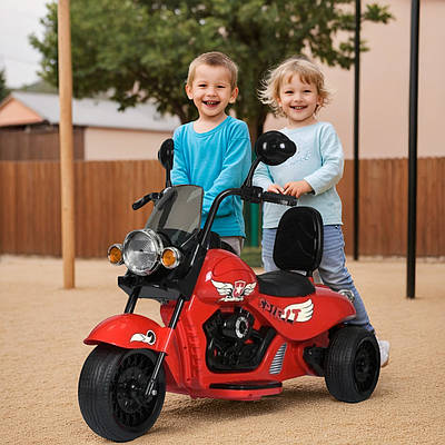 Дитячий електромотоцикл bambi триколісний електричний мотоцикл для дитини від 3 років електромобіль світло звук