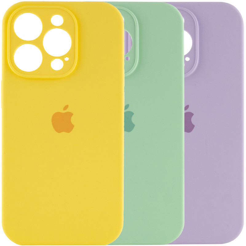 Силіконовий чохол для iPhone 14 Pro Max - Full Camera з мікрофіброю (Лого), Різні кольори