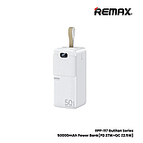 Портативна батарея Remax RPP-117 50000mAh PD27W+QC 22.5W з дисплеєм, 2xUSB, білий, фото 3