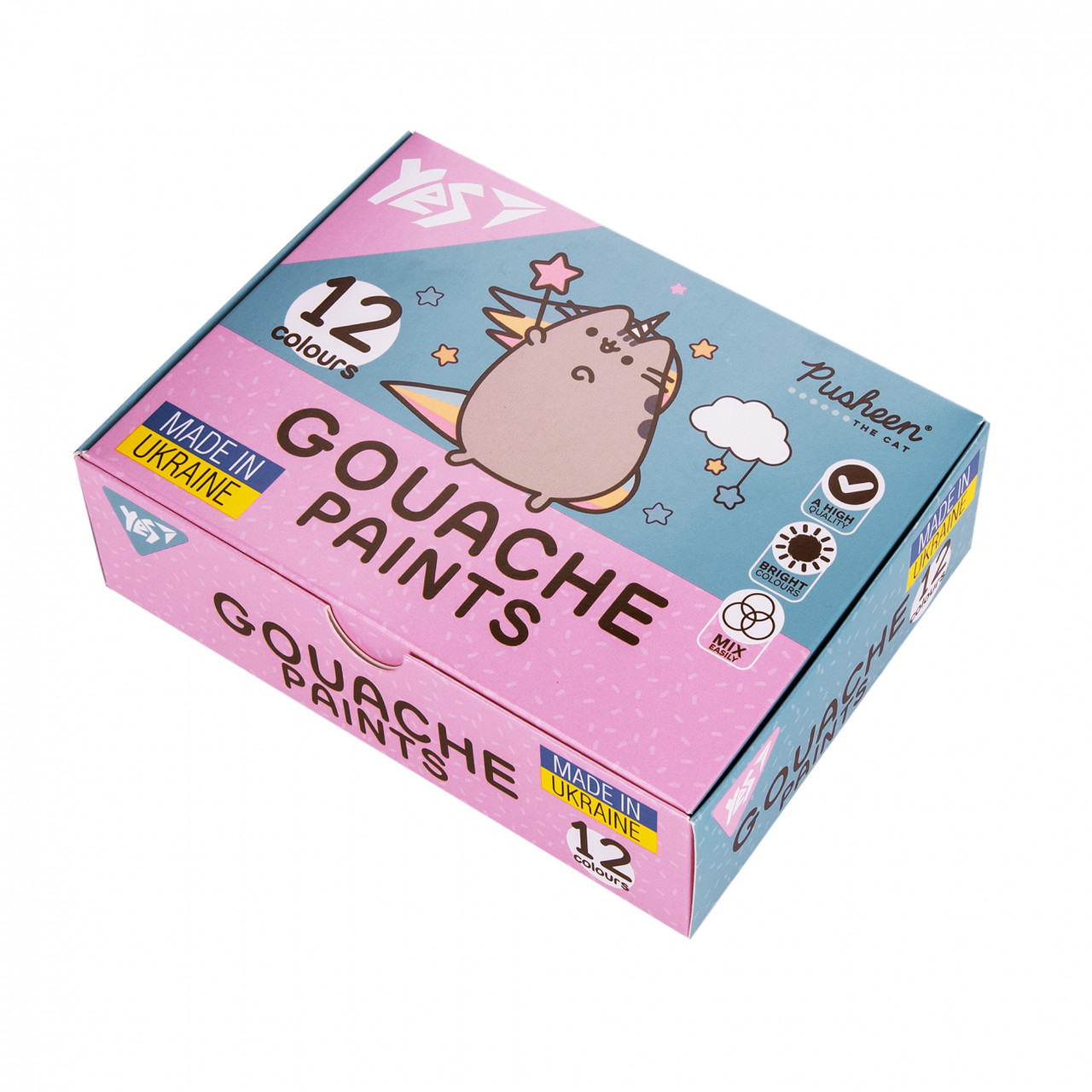 Фарби гуашеві Yes Pusheen 12 кольорів по 20 мл., 230402