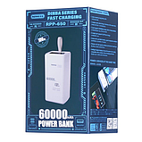 Повербанк REMAX RPP-650 60000mAh з дисплеєм, PD 100W + QC 22.5W, білий, фото 5