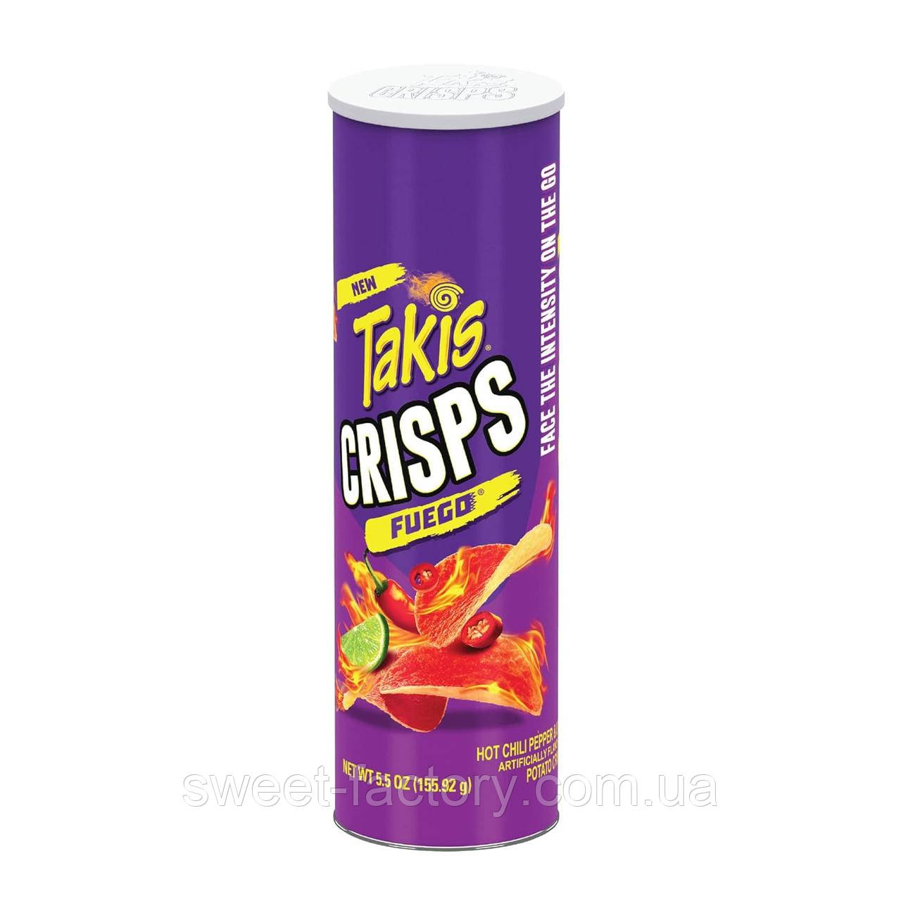 Чіпси Takis Crisps Fuego Hot Chilli Pepper & Lime Potato Chips 155g, фото 1