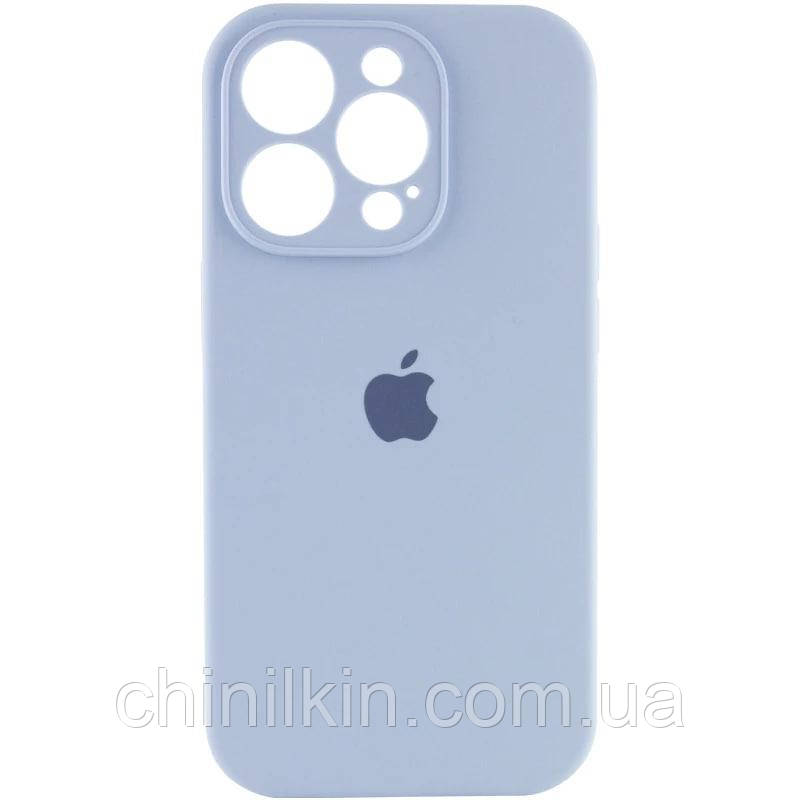 Накладка (з мікрофіброю) Silicon Case Full Camera для iPhone 13 Pro Max (6.7)- солодкий синій, фото 1