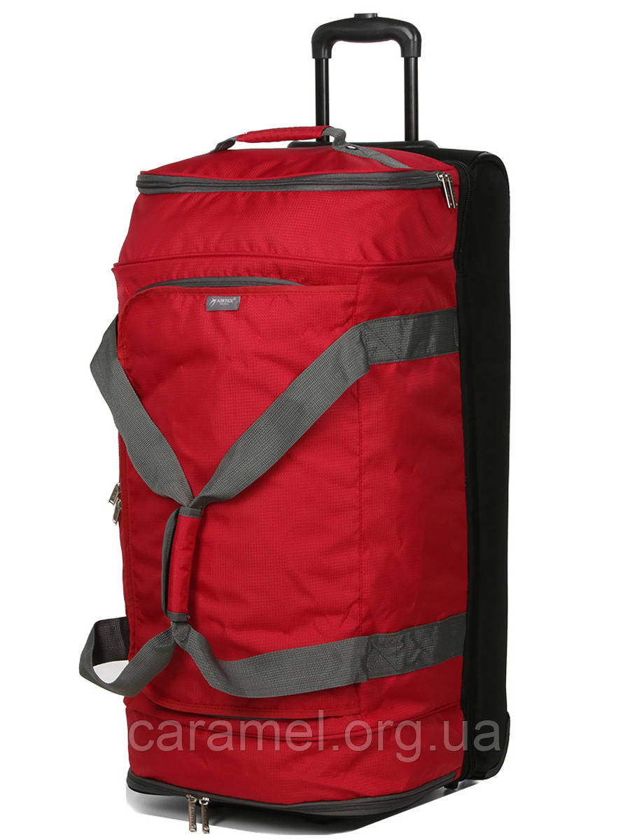 Сумка на колесах велика L червона 80х40х37см/117л/3.1кг/Airtex 819-80