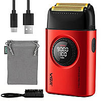 Електробритва шейвер з подвійним лезом, від USB, VGR V-377, Червона DS