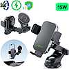 Автомобільний тримач телефону з бездротовою зарядкою в машину поворотний 360 на панель або скло Acefast, фото 2