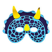 Дитяча маска Динозавр карнавальна one size блакитно-жовтий