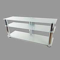 Тумба під TV із скла 1250х350х569 Commus Аскет MX Satin Chr біла