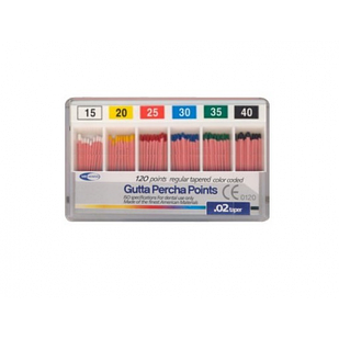 Meta Biomed Gutta Percha Points, Мета Біомед Гутаперчеві штифти 02 №15-40, 120шт