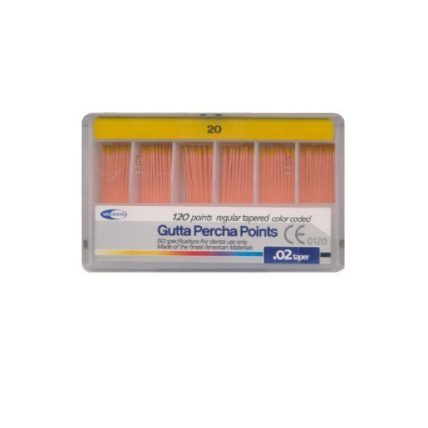 Meta Biomed Gutta Percha Points, Мета Біомед Гутаперчеві штифти 02 №20, 120шт, фото 1