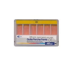 Meta Biomed Gutta Percha Points, Мета Біомед Гутаперчеві штифти 02 №20, 120шт
