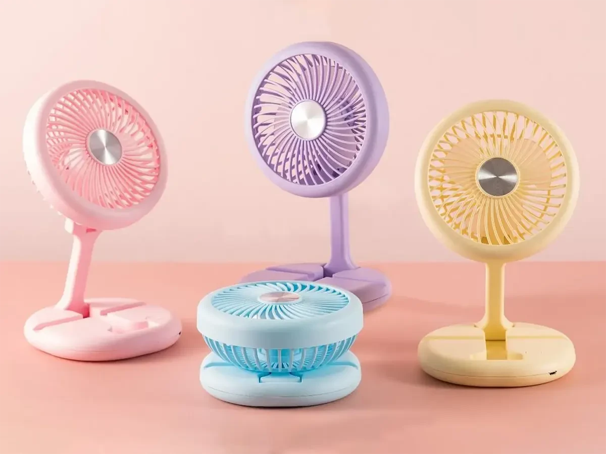 Вентилятор портативний 2шв вбудований акумулятор 400мАг microUSB W1646 72шт 6371, фото 1