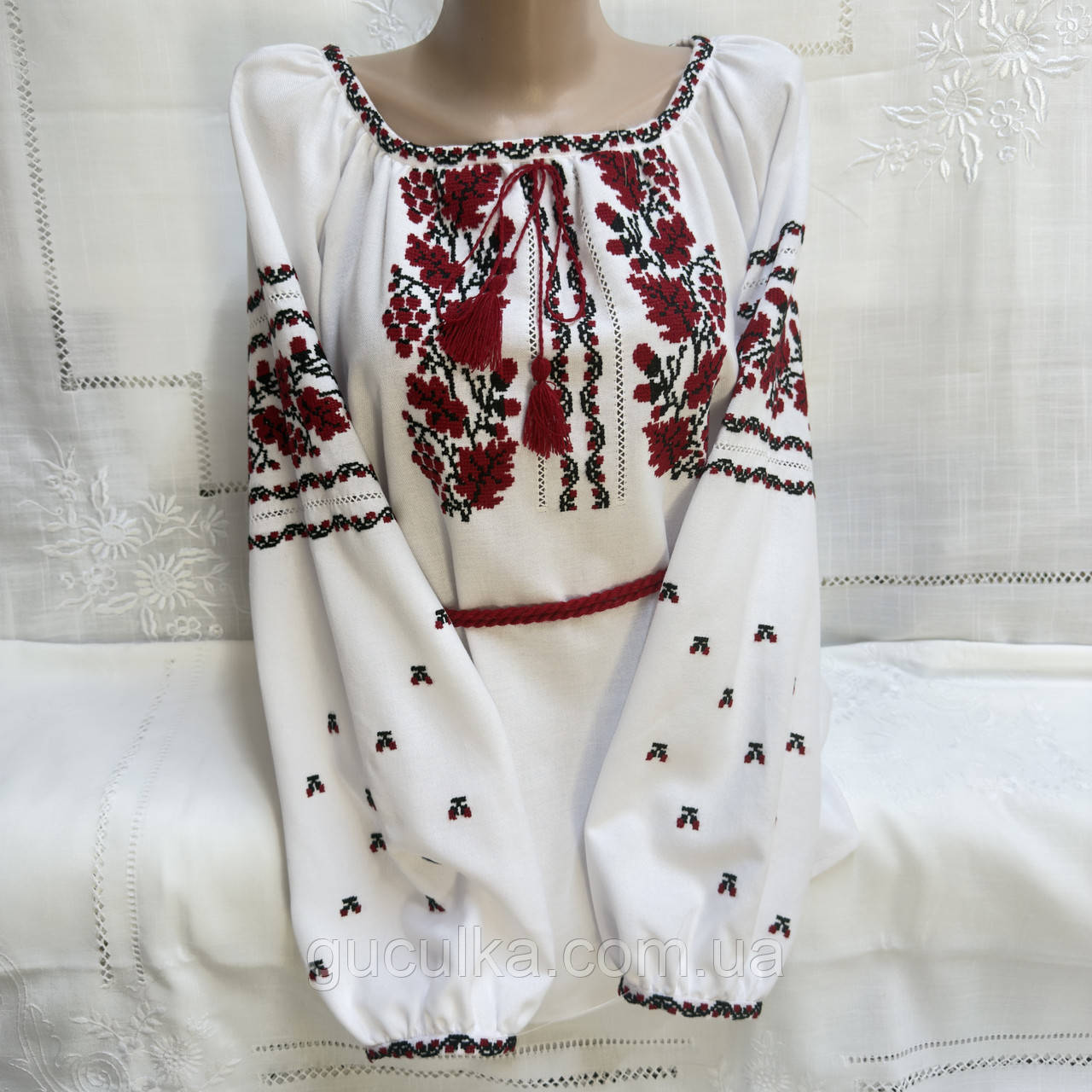 Жіноча вишиванка на довгий рукав ручної роботи 50-52 розмір, фото 1