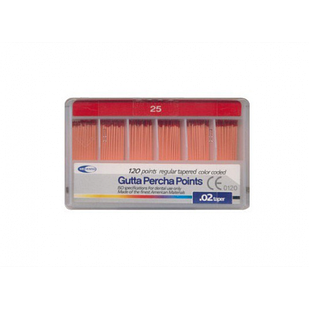 Meta Biomed Gutta Percha Points, Мета Біомед Гутаперчеві штифти 02 №25, 120шт