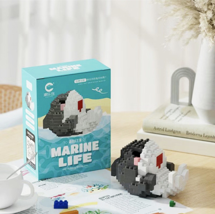 3D Конструктор Marine Life Фігурка Акула Набір Міні Блоки 244 шт (01374)