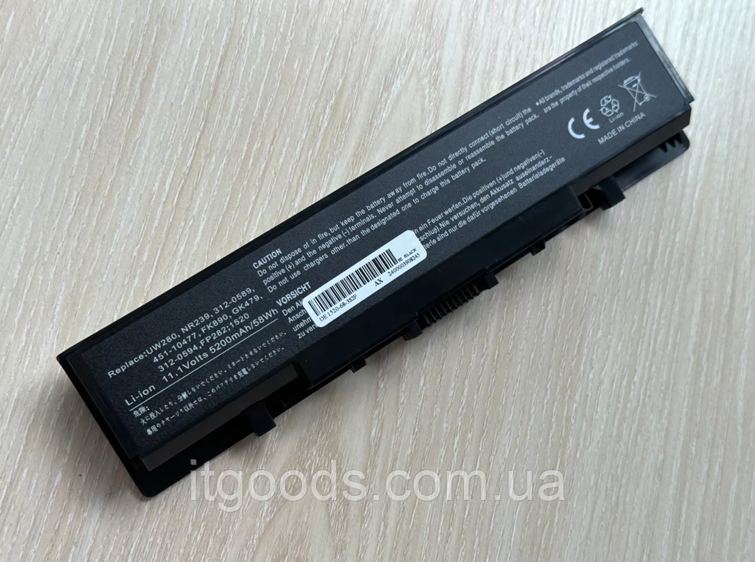 Акумулятор 5200mAh NR239 0GR99 FK890 FP282 GK479 FK890 для Dell Inspiron 1520 1521 1720 1721 Vostro 1500 1700