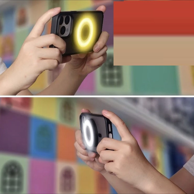 Міні-магнітний кільцевий світильник для селфі на акумуляторі тепле холодне світло, фото 1