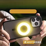 Міні-магнітний кільцевий світильник для селфі на акумуляторі тепле холодне світло, фото 7