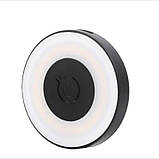 Міні-магнітний кільцевий світильник для селфі на акумуляторі тепле холодне світло, фото 2