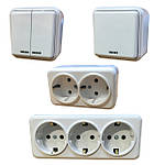 Вимикачі та розетки накладна серія Lemur