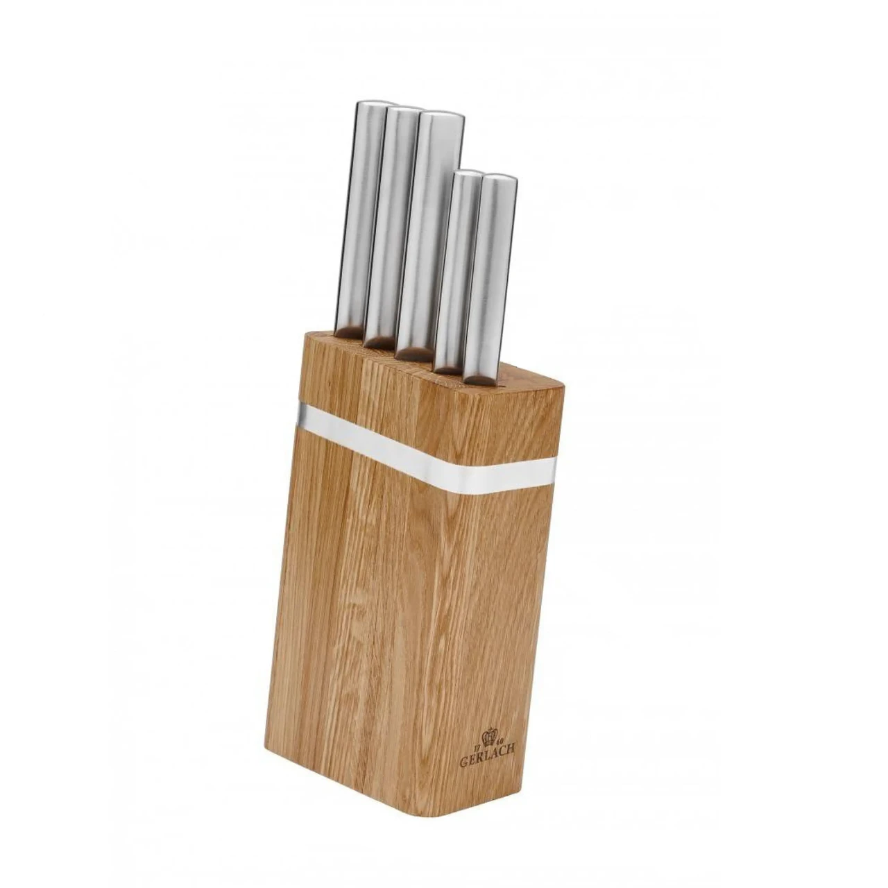 Набір із 5 кухонних ножів і підставки Gerlach Ambiente Oak (5901035506527)