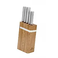 Набір із 5 кухонних ножів і підставки Gerlach Ambiente Oak (5901035506527)
