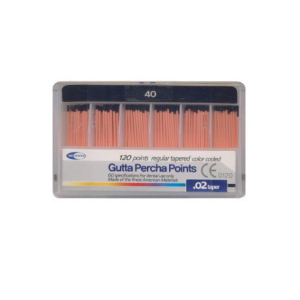 Meta Biomed Gutta Percha Points, Мета Біомед Гутаперчеві штифти 02 №40, 120шт