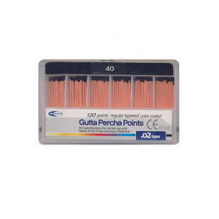 Meta Biomed Gutta Percha Points, Мета Біомед Гутаперчеві штифти 02 №40, 120шт