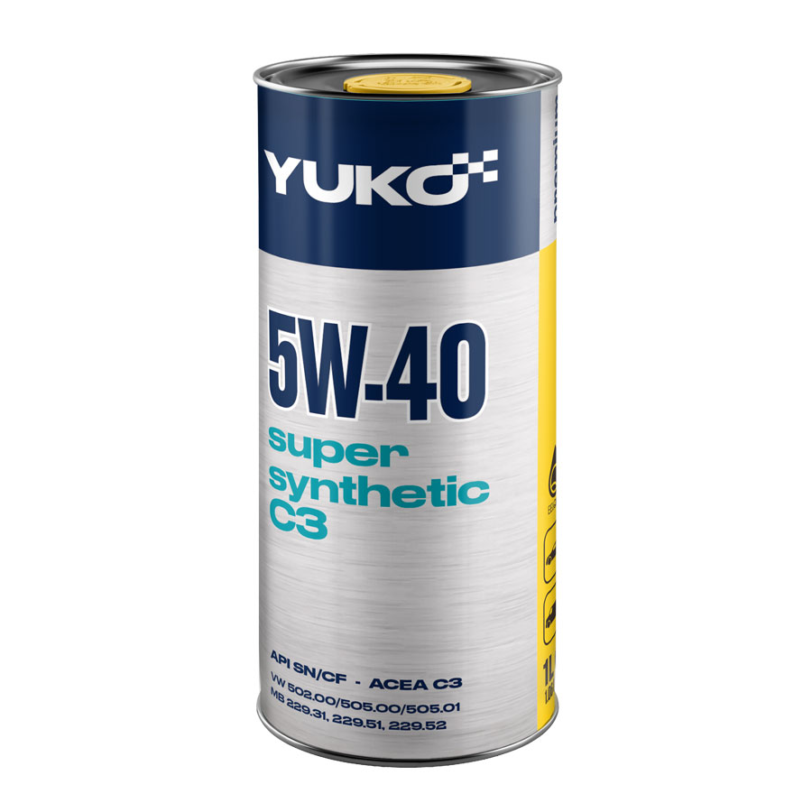 Олива двигуна YUKO SUPER SYNTHETIC С3 5W-40 Каністра метал 1л