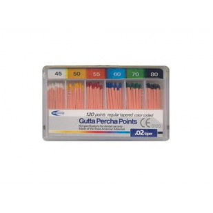 Meta Biomed Gutta Percha Points, Мета Біомед Гутаперчеві штифти 02 №45-80, 120шт