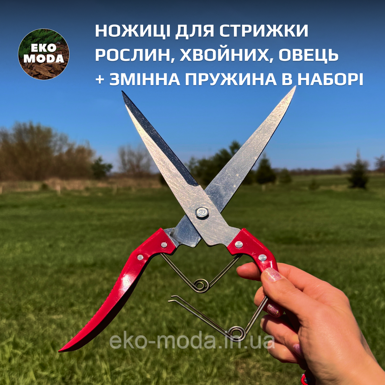 Ножиці для стрижки рослин, хвойних, овець + змінна пружина в наборі