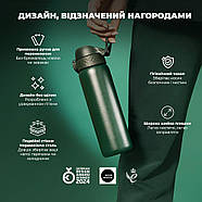 Пляшка для води металева вакуумна ION8 500 мл. Vacuum Insulated, Dark Green, фото 4