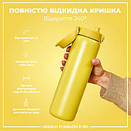 Пляшка для води металева ION8 1200 мл. Stainless Steel , Yellow, фото 3