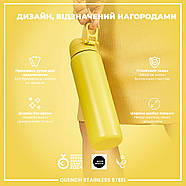 Пляшка для води металева ION8 1200 мл. Stainless Steel , Yellow, фото 4