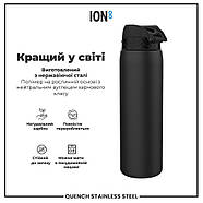 Пляшка для води металева ION8 1200 мл. Stainless Steel , Black, фото 6