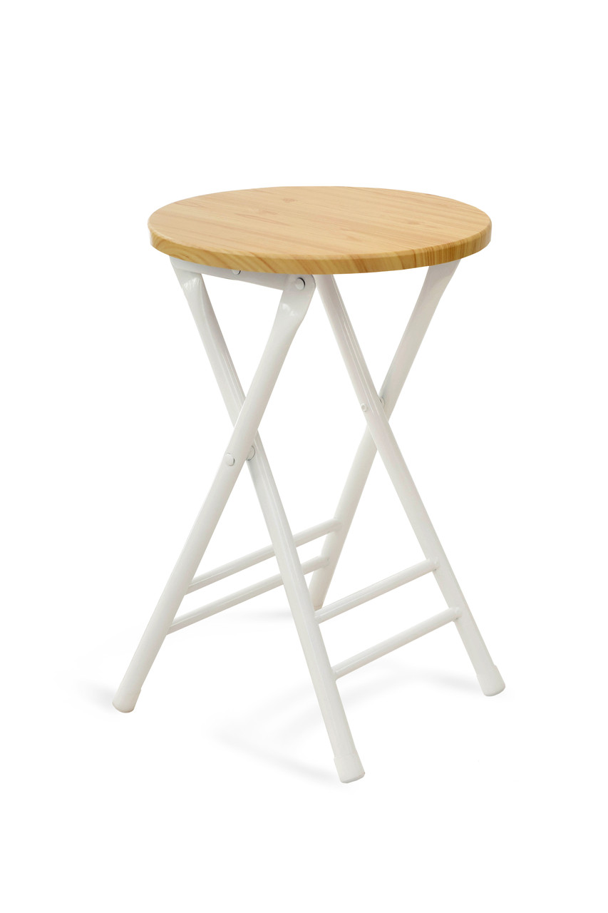 Табурет розкладний Чип (білий/натуральний), фото 1