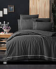 Комплект постільної білизни євро розмір First Сhoice ранфорс De luxe Alisa anthracite