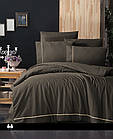 Комплект постільної білизни євро розмір First Сhoice ранфорс De luxe Alisa brown