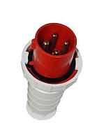 Вилка силова 034 переносна 3Р+PЕ 63А 380В IP67 силовий роз'єм Tnsy