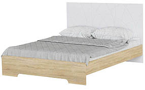 Ліжко 160 Loretto / Лоретто 1100x1670x2044мм. дуб сонома+білий супермат з каркасом Art In Head