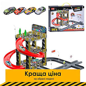 Парковка гараж для машинок (3 поверхи, машинки 4шт, дорожні знаки) A333-239B Акція до 27.04