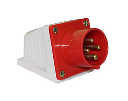 Вилка силова 514 стаціонарна 3р+PЕ 16А 380В IP44 силовий роз'єм Tnsy