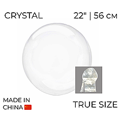 Куля Bubbles True size 22" | 56 см КИТАЙ-КТ Прозора з подвійним горлом