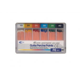 Meta Biomed Gutta Percha Points, Мета Біомед Гутаперчеві штифти 04 №15-40, 60шт