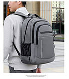 Рюкзак чоловічий якісний рюкзак дорожня комп'ютерна сумка шкільна сумка гурт, фото 3