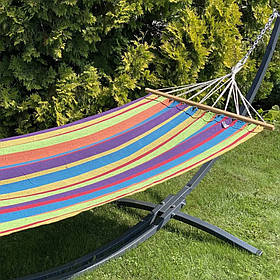 Райдужний гамак для дорослих та дітей RIO XL Веселка 200х100 з планкою WCG (БЕЗ КАРКАСА)