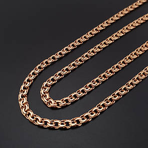 Позолочена срібна цепочка бісмарк плоский. Позолота 585 ланцюжок срібло 925. Ширина 4 мм / 55 см