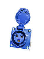 Розетка силова 113 стаціонарна 2Р+PЕ 16А 220В IP44 силовий роз'єм Tnsy